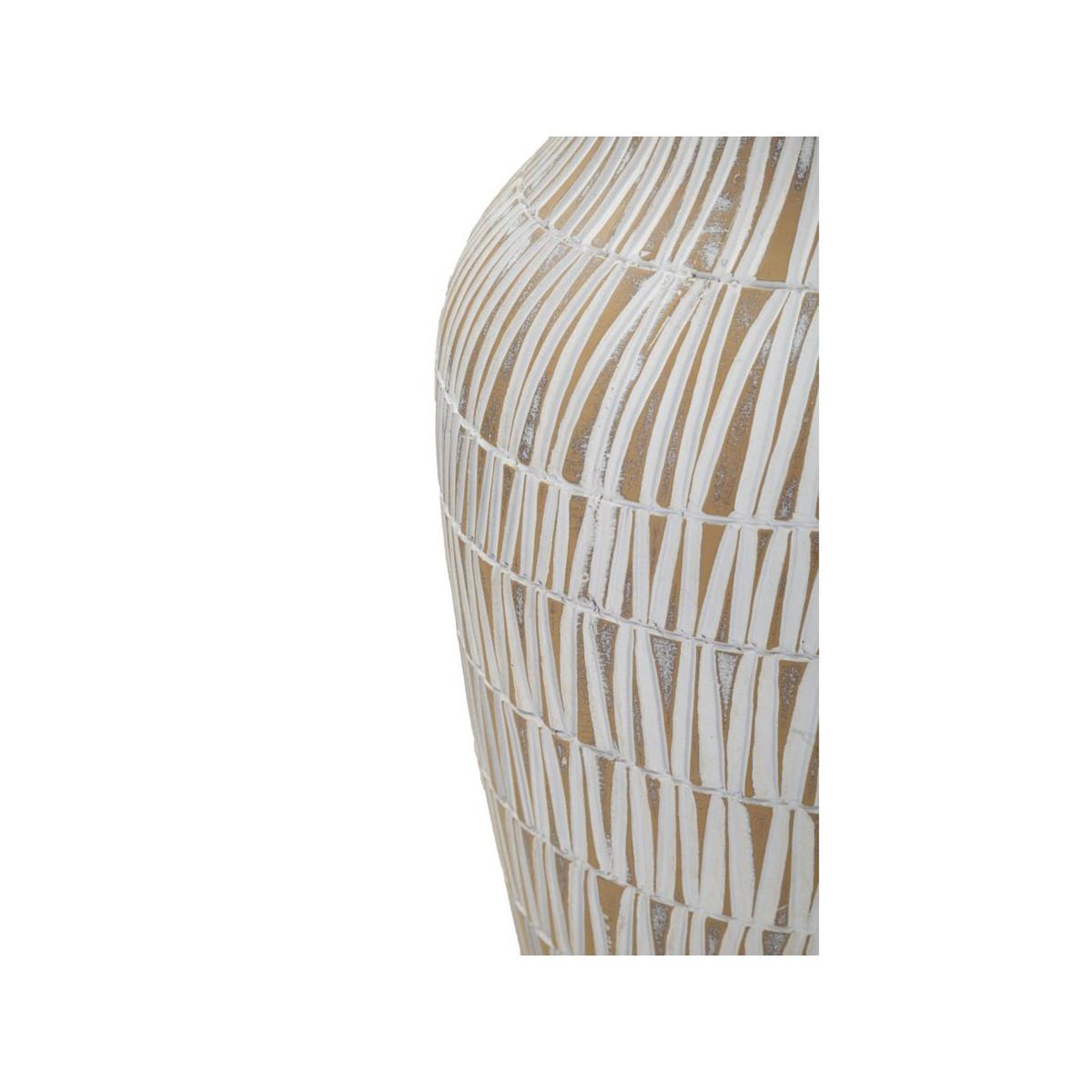 Voir la diapositive 3 : Paris Prix Vase déco en résine  stiky  44cm or & blanc