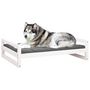 Voir la diapositive 4 : VIDAXL Lit pour chien Blanc 105,5x75,5x28 cm Bois de pin solide