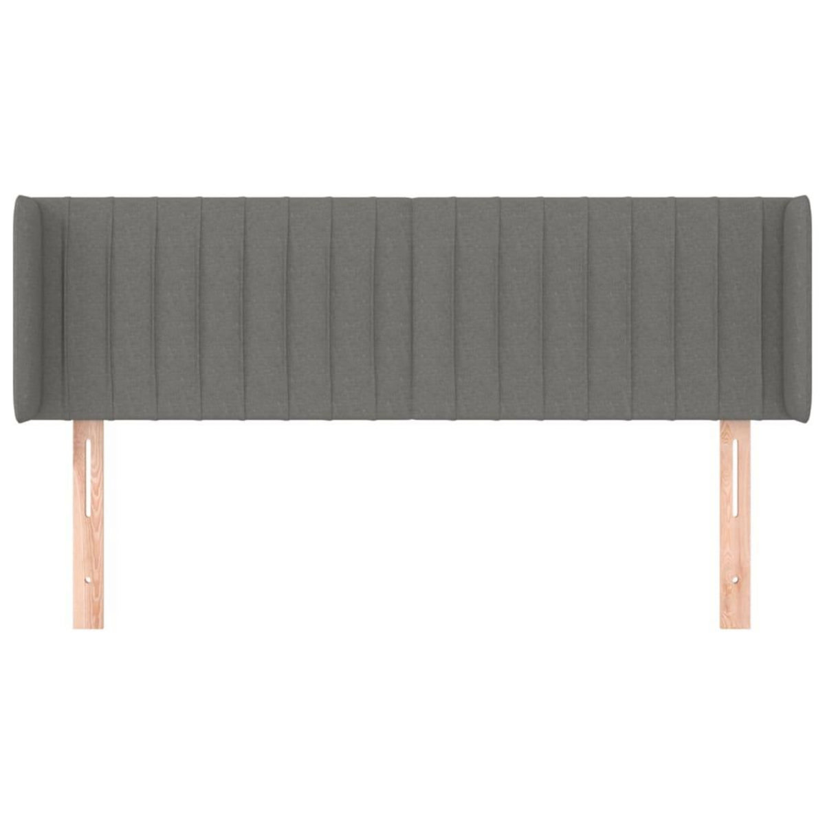 VIDAXL Tete de lit avec oreilles Gris fonce 147x16x78/88 cm Tissu