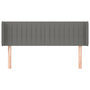 Voir la diapositive 3 : VIDAXL Tete de lit avec oreilles Gris fonce 147x16x78/88 cm Tissu