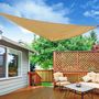 Voir la diapositive 2 : OUTSUNNY Voile d'ombrage triangulaire grande taille 3 x 3 x 3 m polyester haute densité résistant aux UV coloris sable