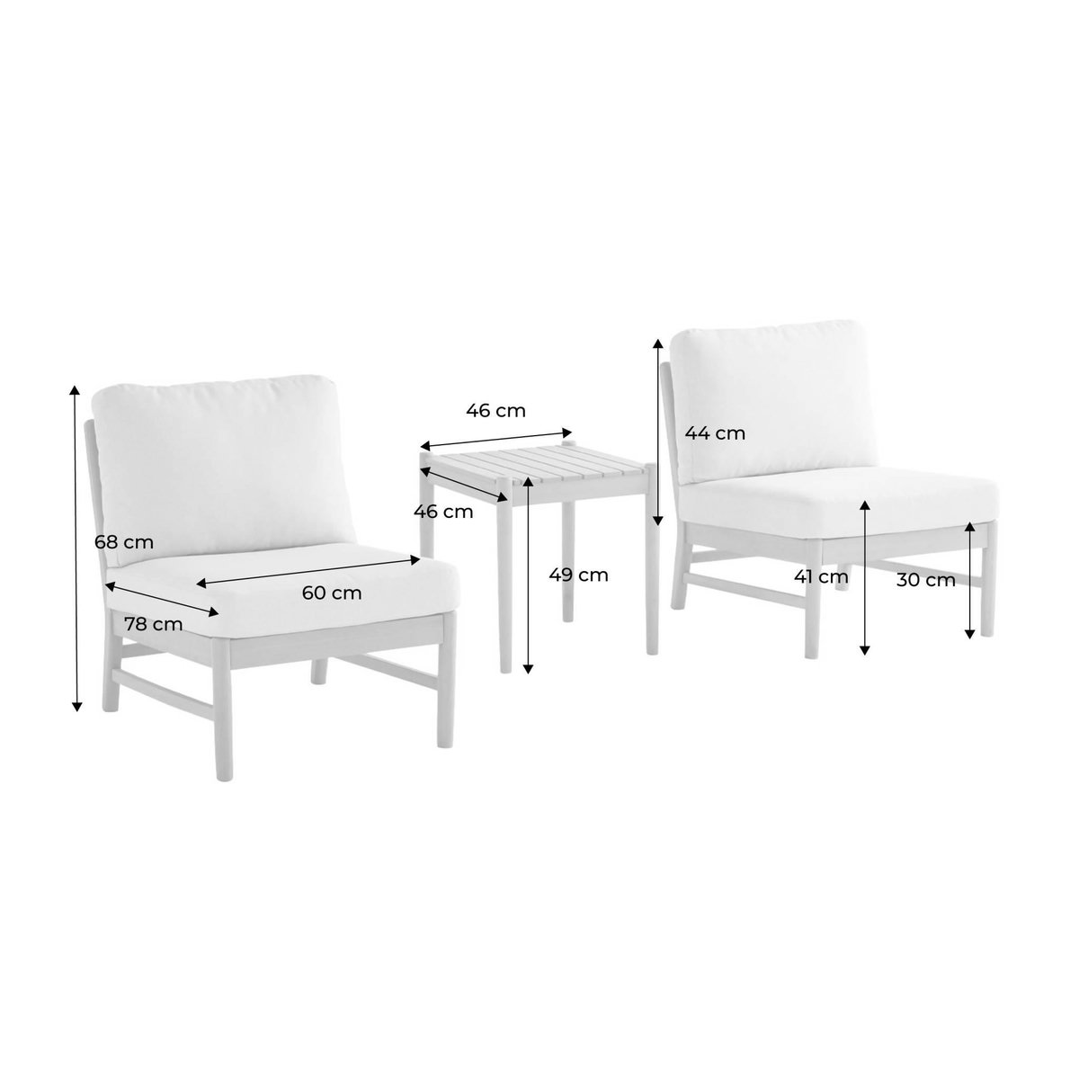 SWEEEK Salon de jardin bois d'acacia naturel 2 places - Lunari