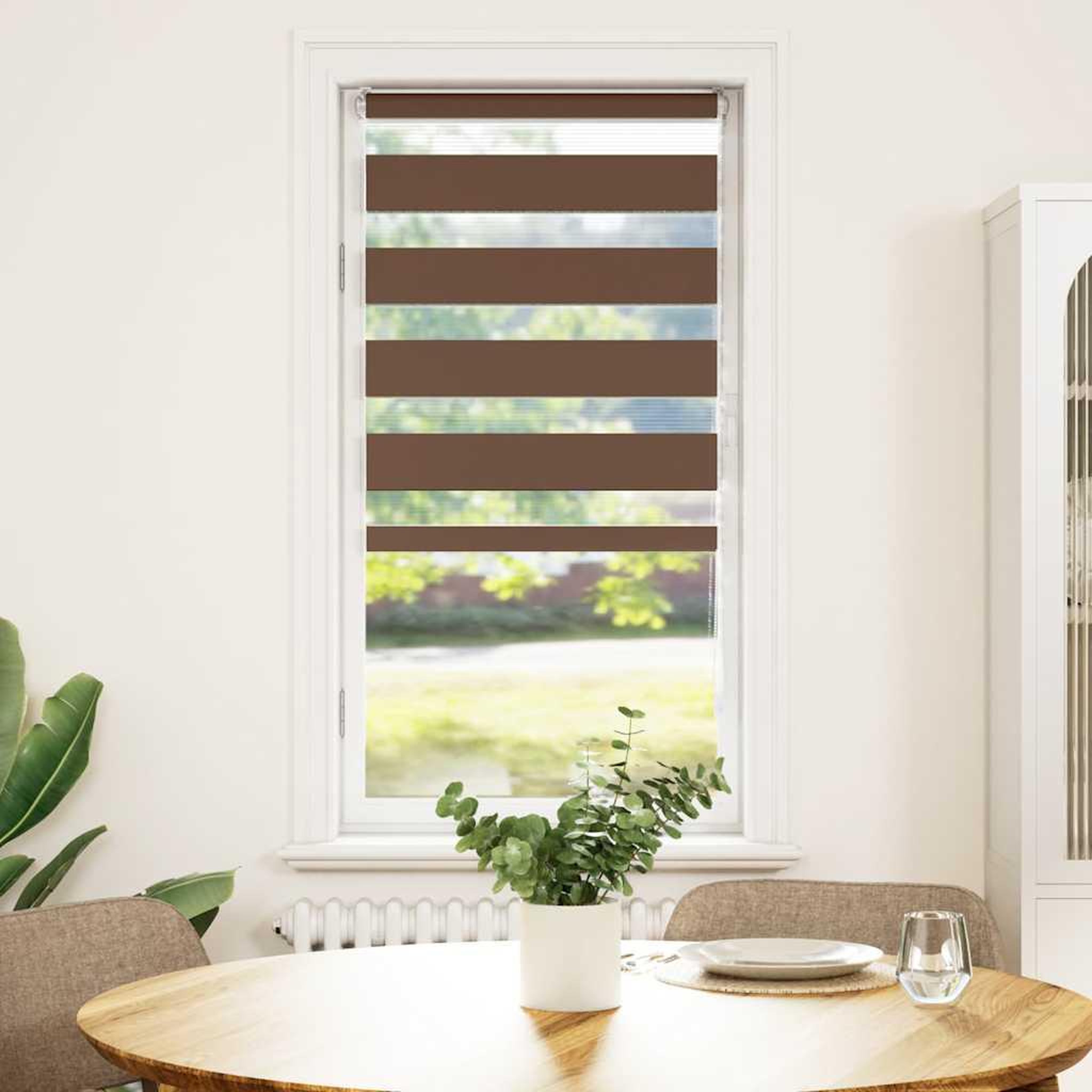 Voir la diapositive 2 : VIDAXL Store zebre marron 65x100 cm largeur du tissu 60,9 cm polyester
