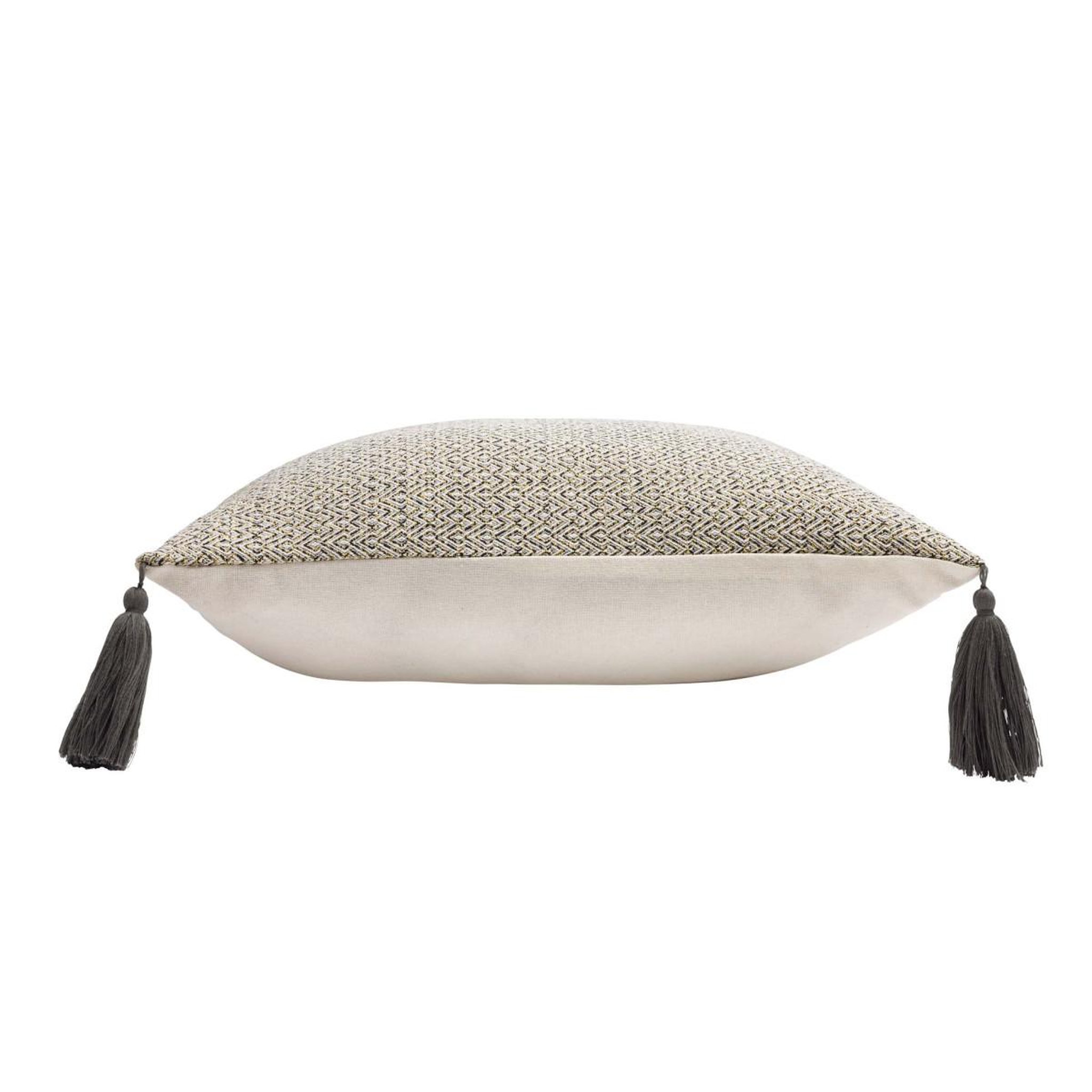 Voir la diapositive 2 : Douceur d'Intérieur Coussin déco à pompons  manolo  45x45cm naturel