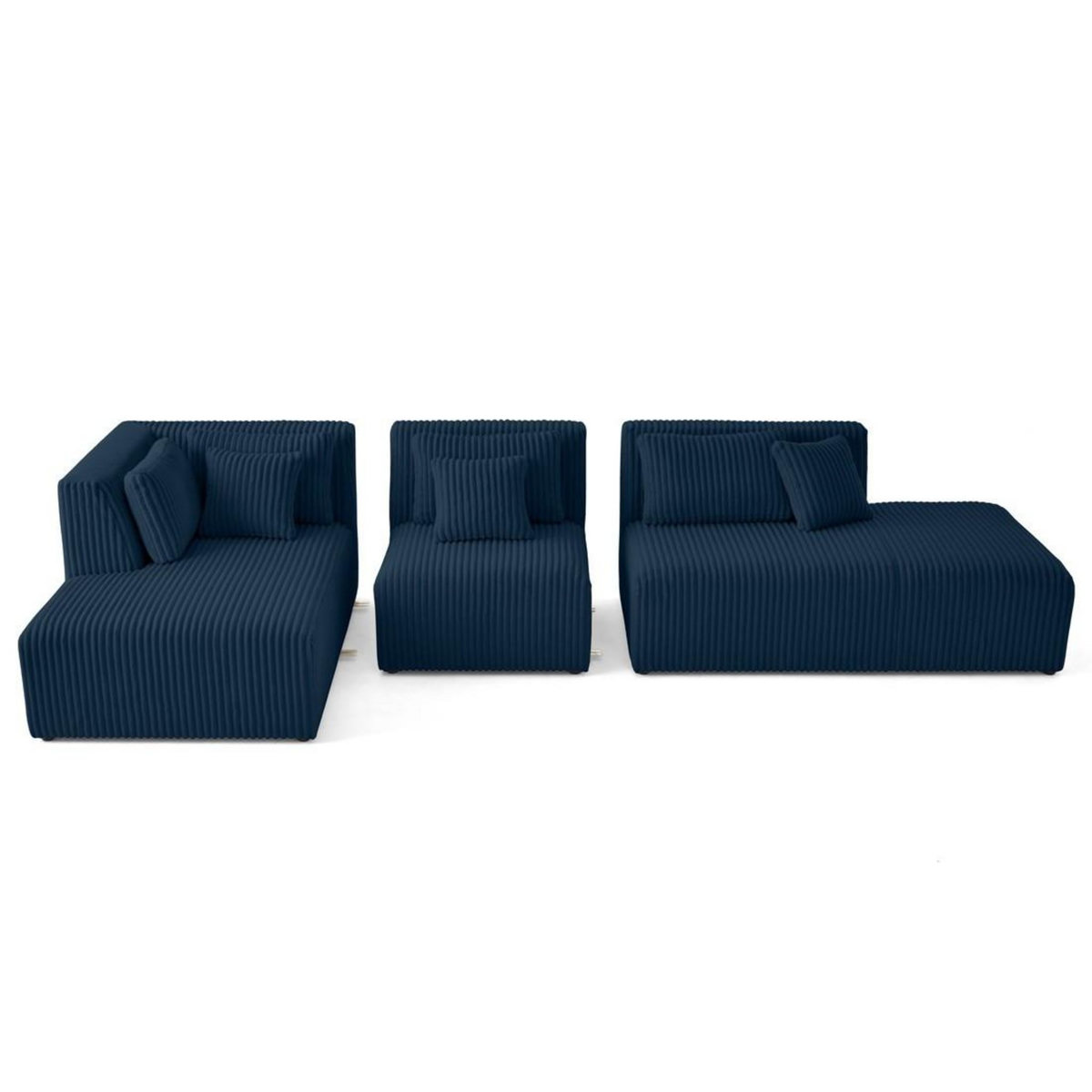 LISA DESIGN Victoire - canapé modulable d'angle gauche 5 places en velours côtelé grosses côtes