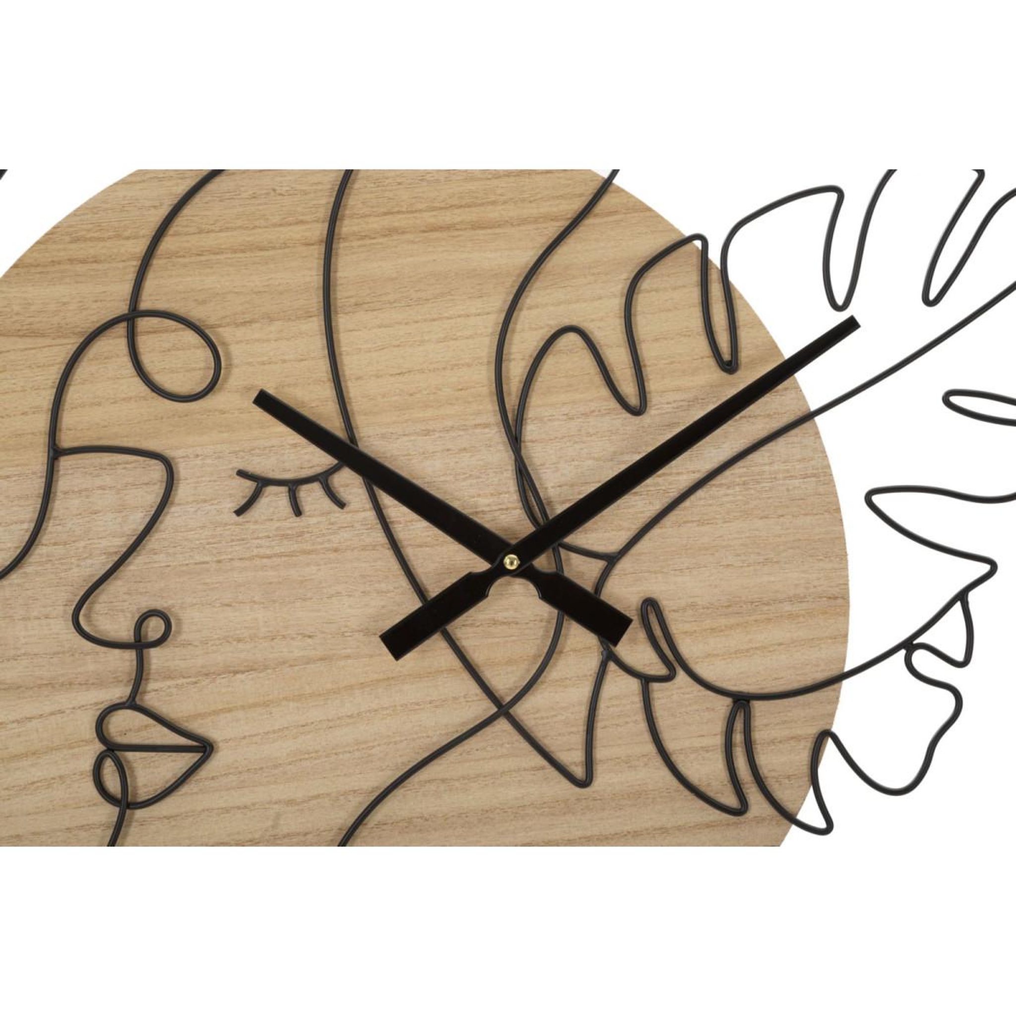 Voir la diapositive 2 : Paris Prix Horloge murale en métal  elegants  60cm naturel & noir