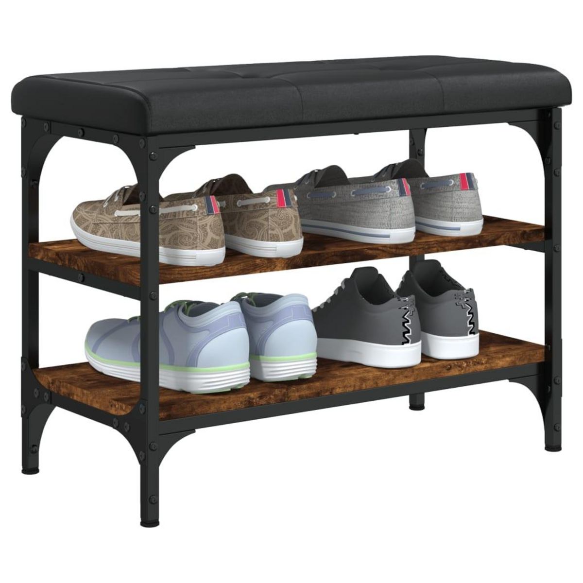 VIDAXL Banc a chaussures chene fume 62x32x47 cm bois d'ingenierie