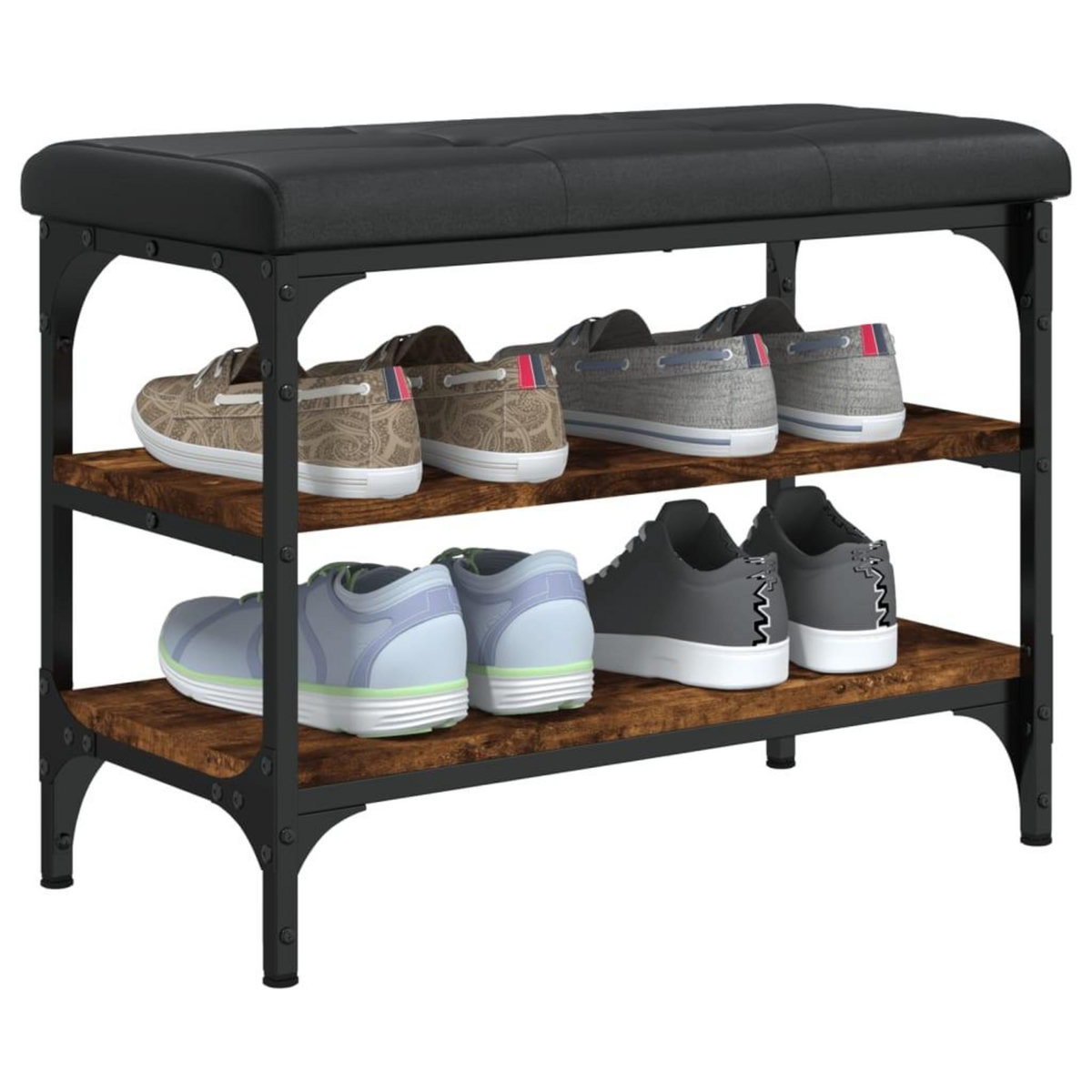 VIDAXL Banc a chaussures chene fume 62x32x47 cm bois d'ingenierie