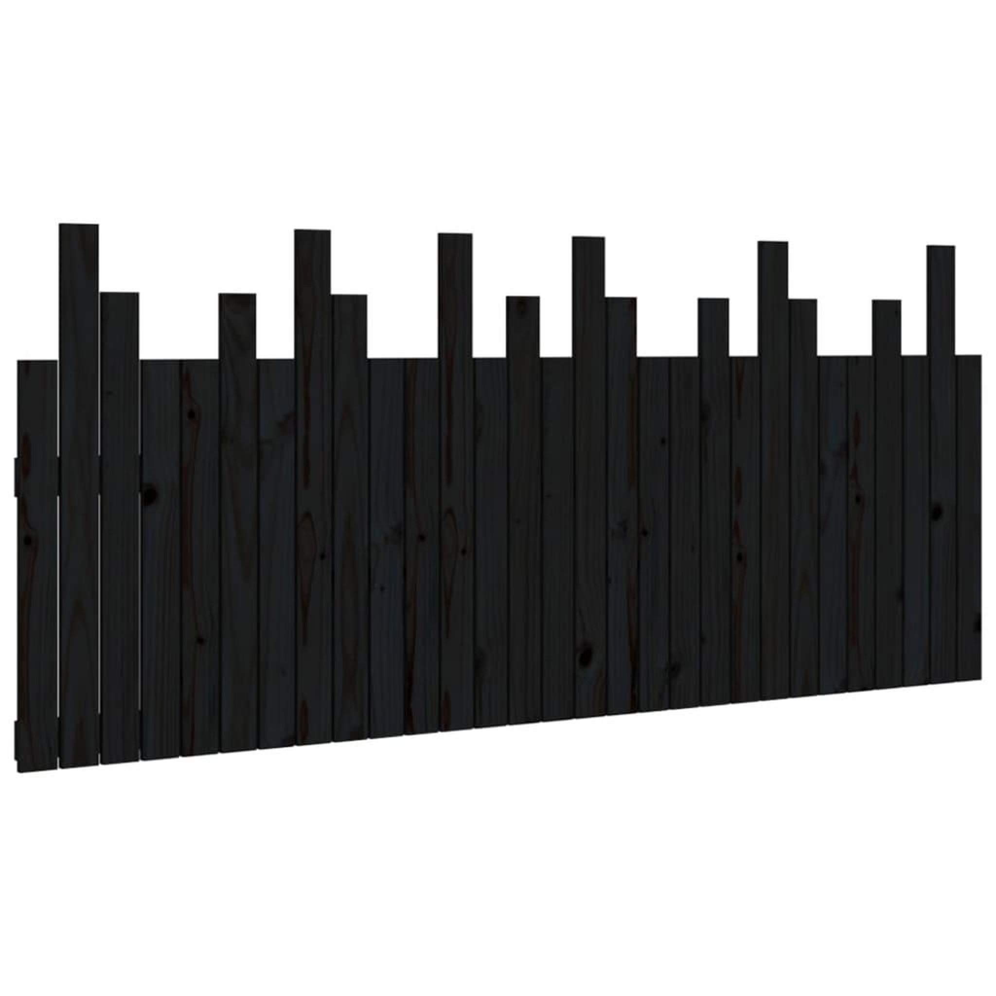 Voir la diapositive 2 : VIDAXL Tete de lit murale Noir 185x3x80 cm Bois massif de pin