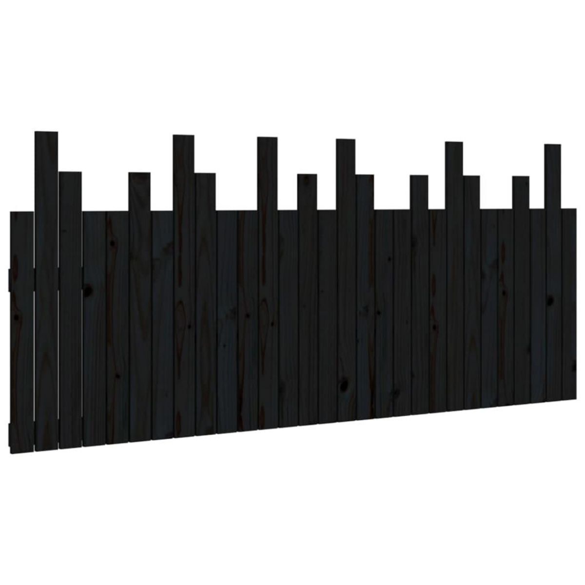 VIDAXL Tete de lit murale Noir 185x3x80 cm Bois massif de pin