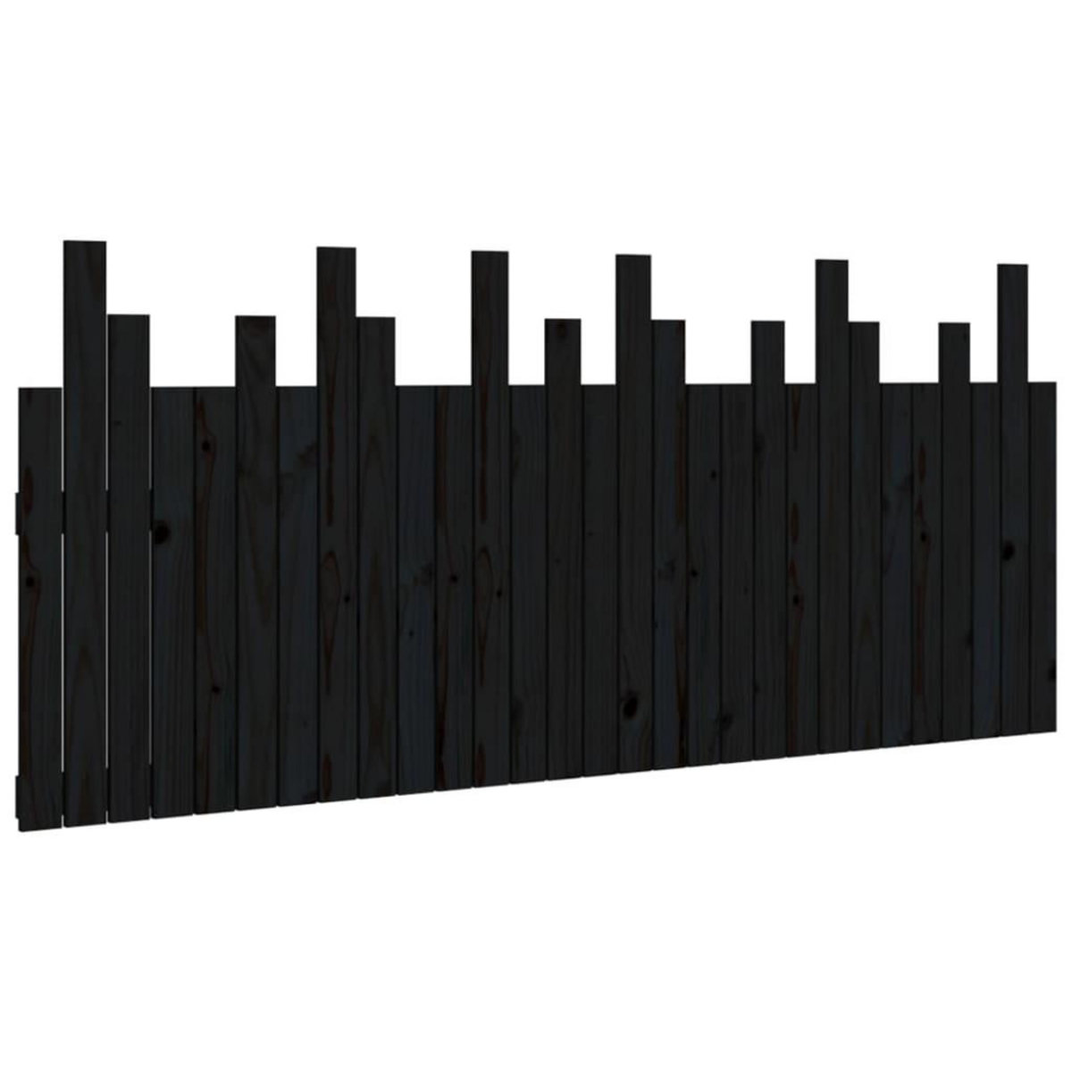 VIDAXL Tete de lit murale Noir 185x3x80 cm Bois massif de pin