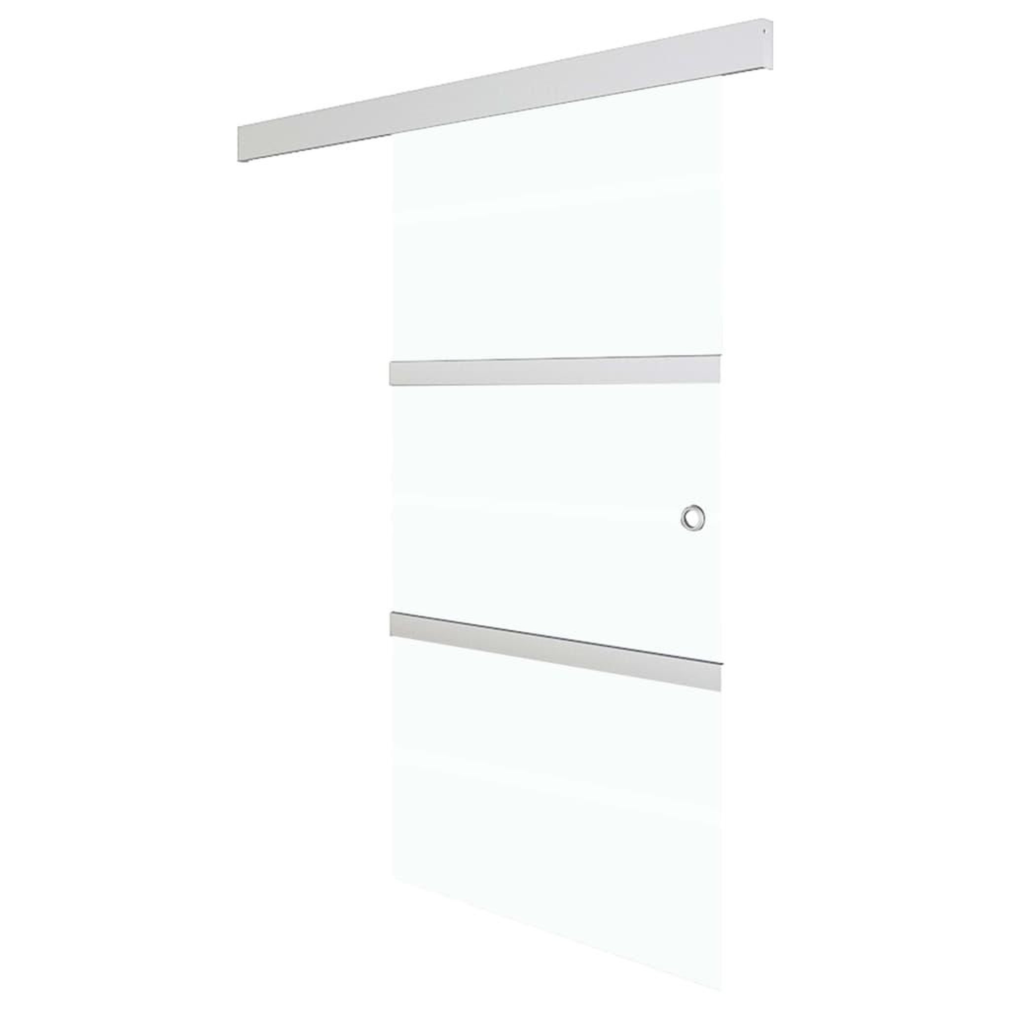 Voir la diapositive 2 : VIDAXL Porte coulissante butees souples Verre ESG aluminium 76x205 cm