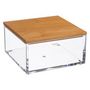 Voir la diapositive 1 :  Boîte de Rangement Bambou  Beauty  9cm Transparent