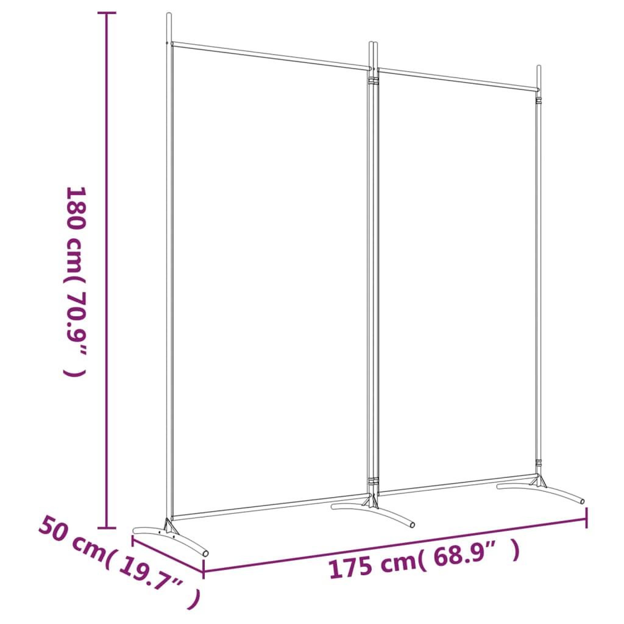 Voir la diapositive 6 : VIDAXL Cloison de separation 2 panneaux Marron 175x180 cm Tissu