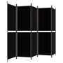 VIDAXL Cloison de separation 5 panneaux Noir 250x180 cm Tissu