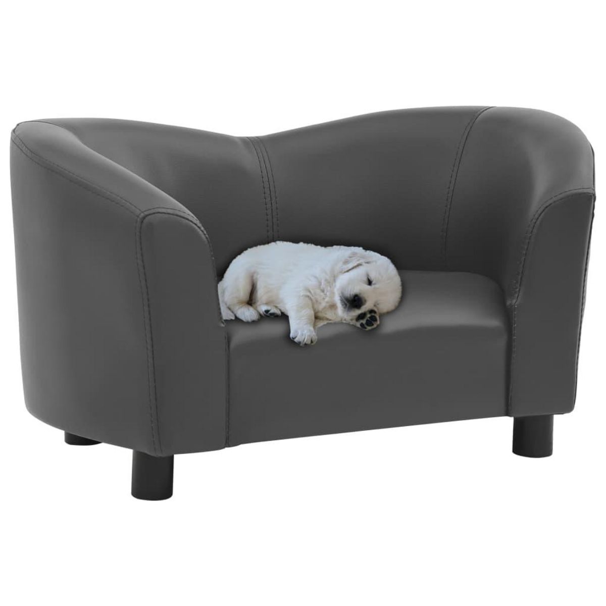 VIDAXL Canape pour chien Gris 67x41x39 cm Similicuir