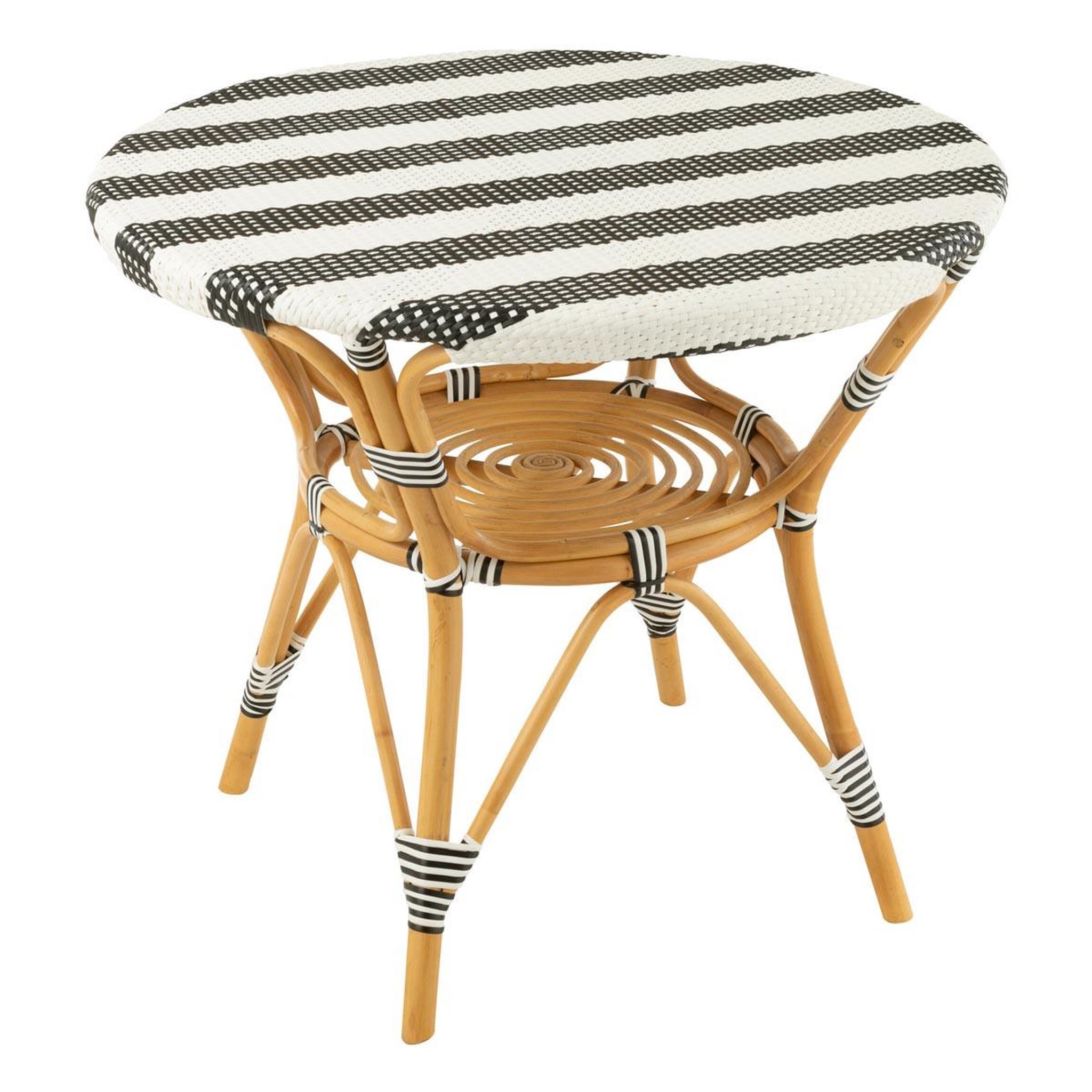 J-LINE Table à manger en rotin  danial  90cm noir