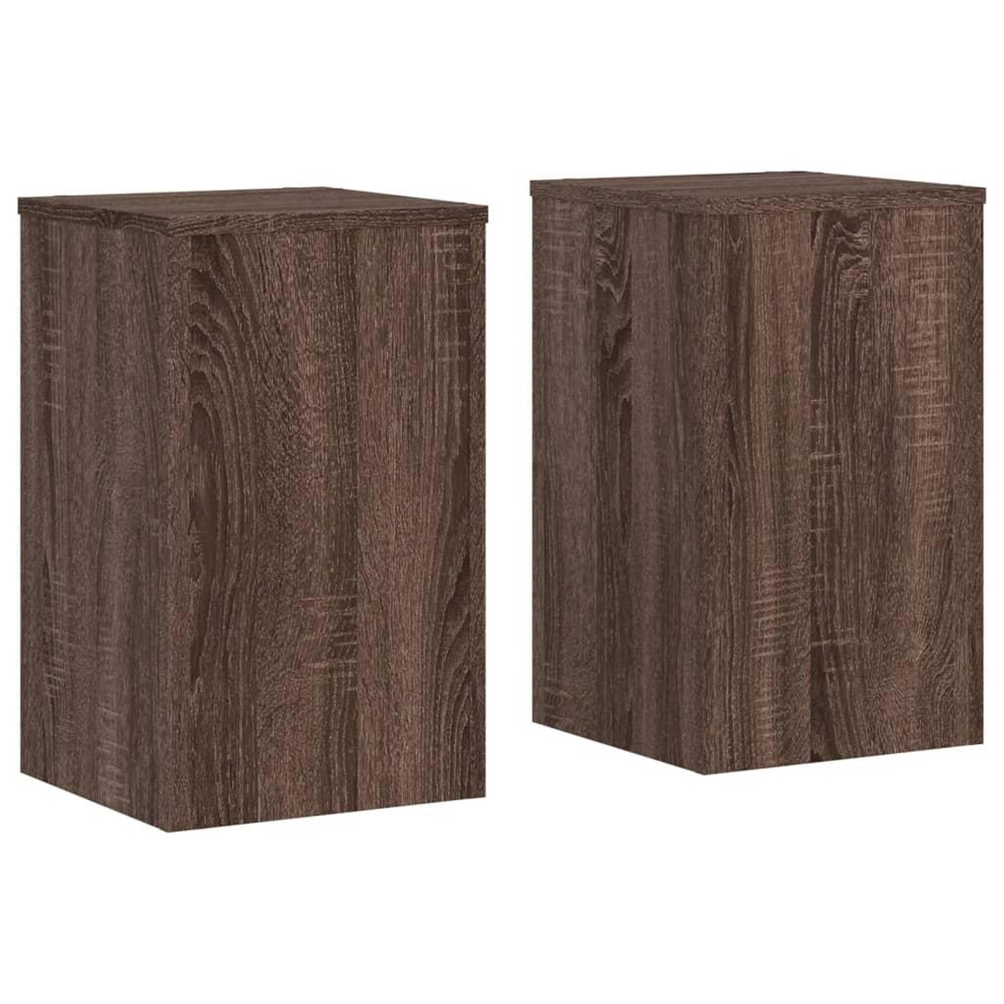 Voir la diapositive 2 : VIDAXL Supports pour plantes 2 pcs chene marron bois d'ingenierie