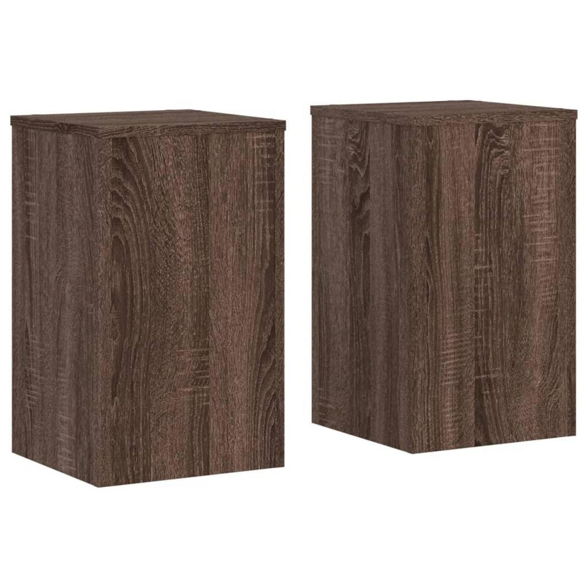 VIDAXL Supports pour plantes 2 pcs chene marron bois d'ingenierie