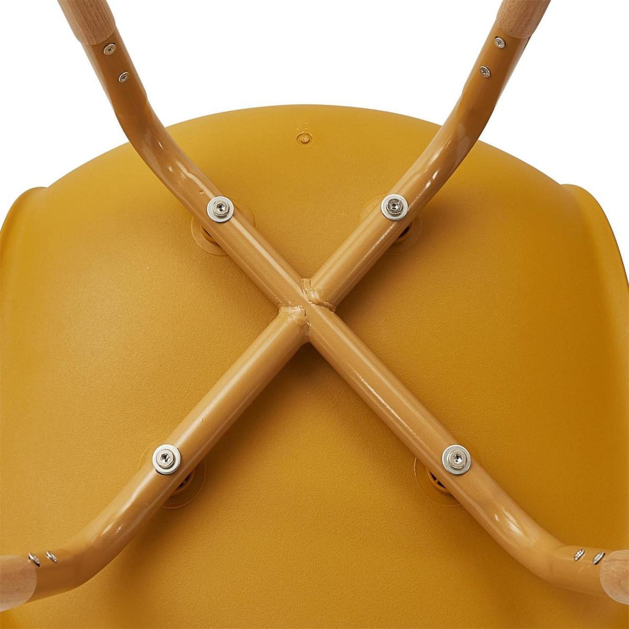 Voir la diapositive 6 : The Home Deco Factory Lot de 4 chaises scandinaves  phénix  81cm moutarde