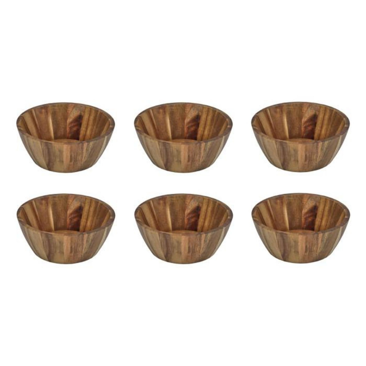Paris Prix Lot de 6 Coupelles  Acacia  16cm Marron