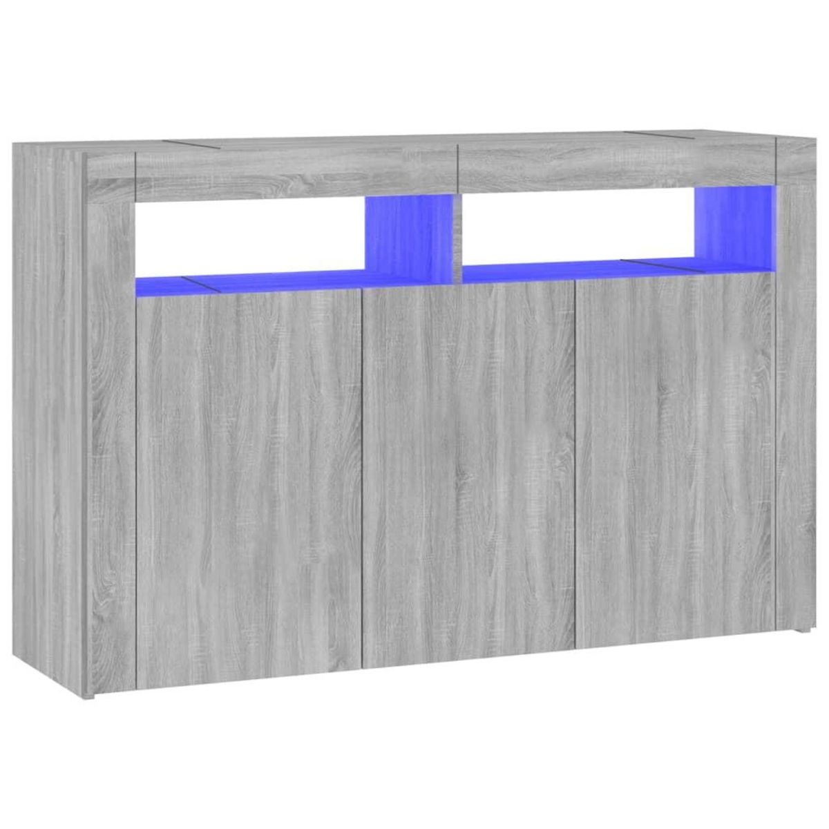 VIDAXL Buffet avec lumieres LED sonoma gris 115,5x30x75 cm