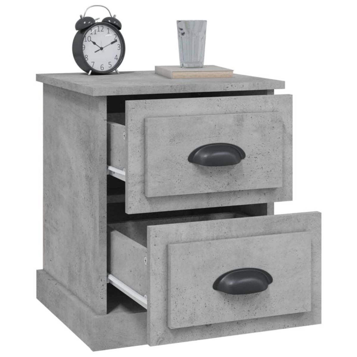 VIDAXL Table de chevet gris beton 39x39x47,5 cm bois d'ingenierie