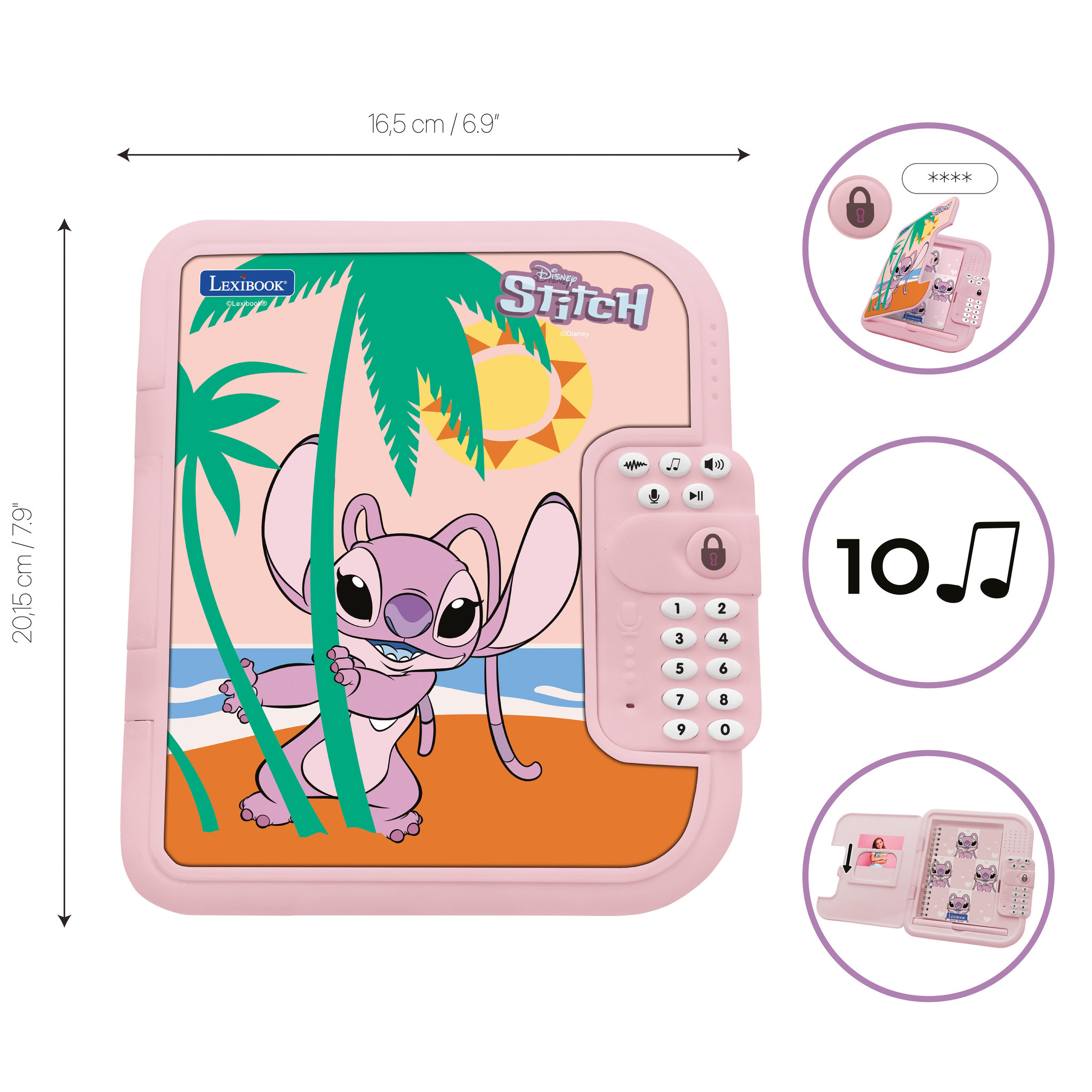 Voir la diapositive 2 : Lexibook Journal intime électronique avec coffre-fort Angel