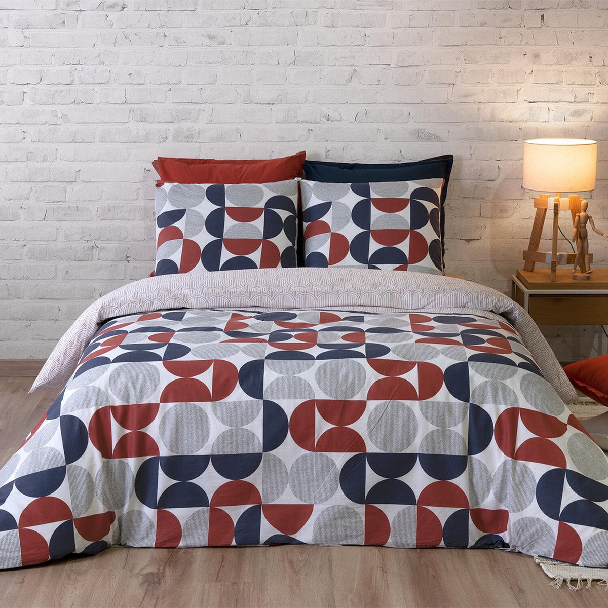 ATELIER DU COTON Parure housse de couette 100% coton 57fils moon