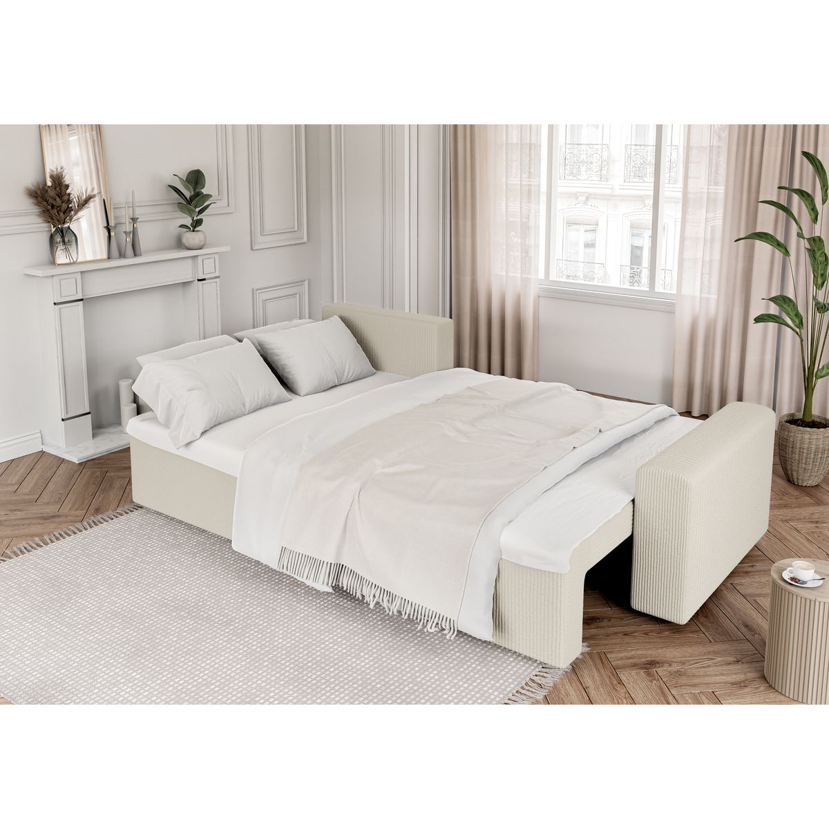 Canapé d'angle convertible et réversible velours côtelé JOY