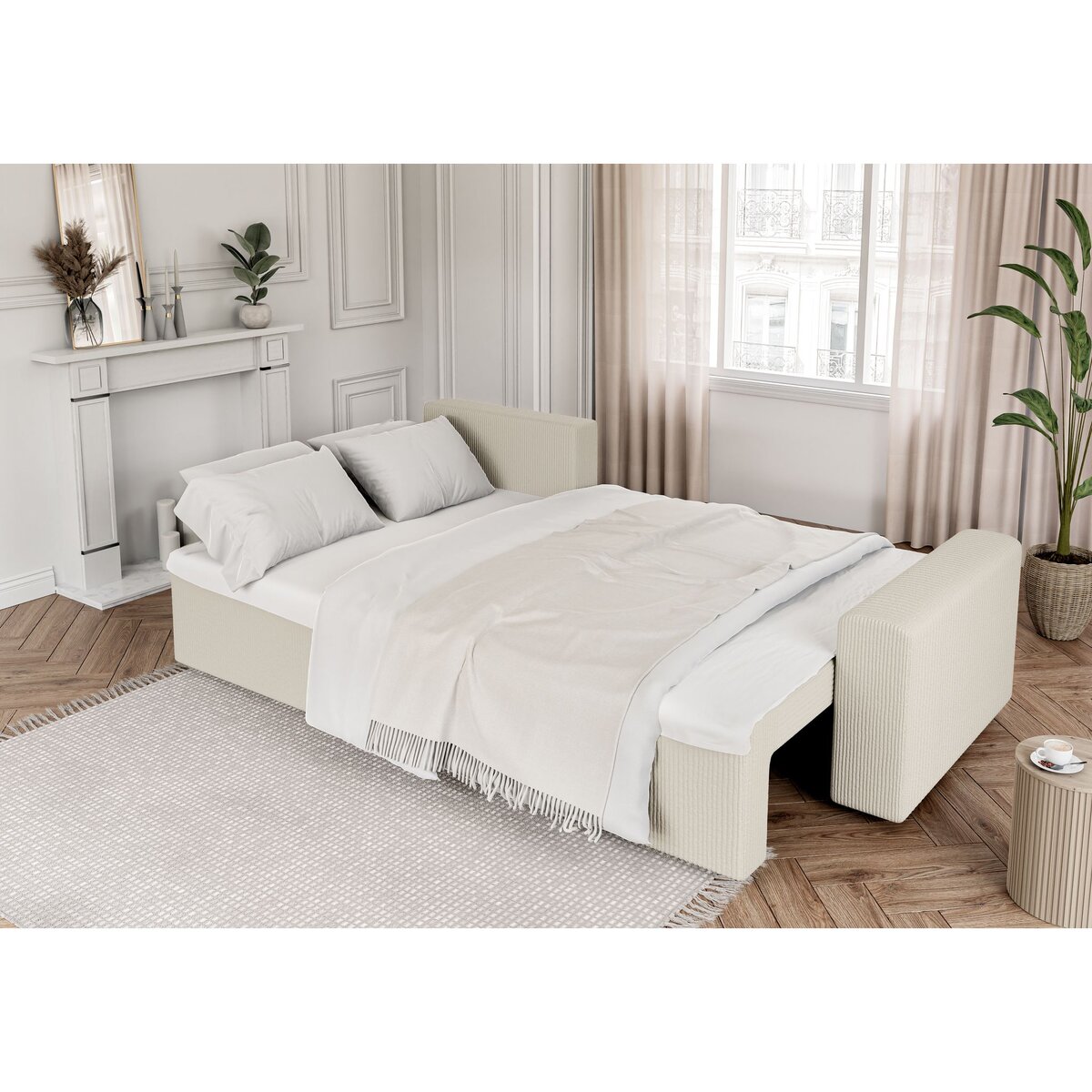 Canapé d'angle convertible et réversible velours côtelé JOY