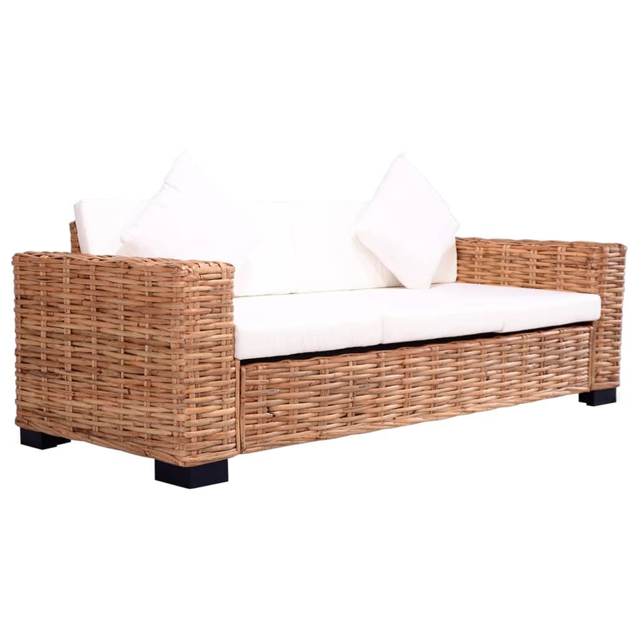 Voir la diapositive 1 : VIDAXL Canape a 3 places de jardin Rotin naturel