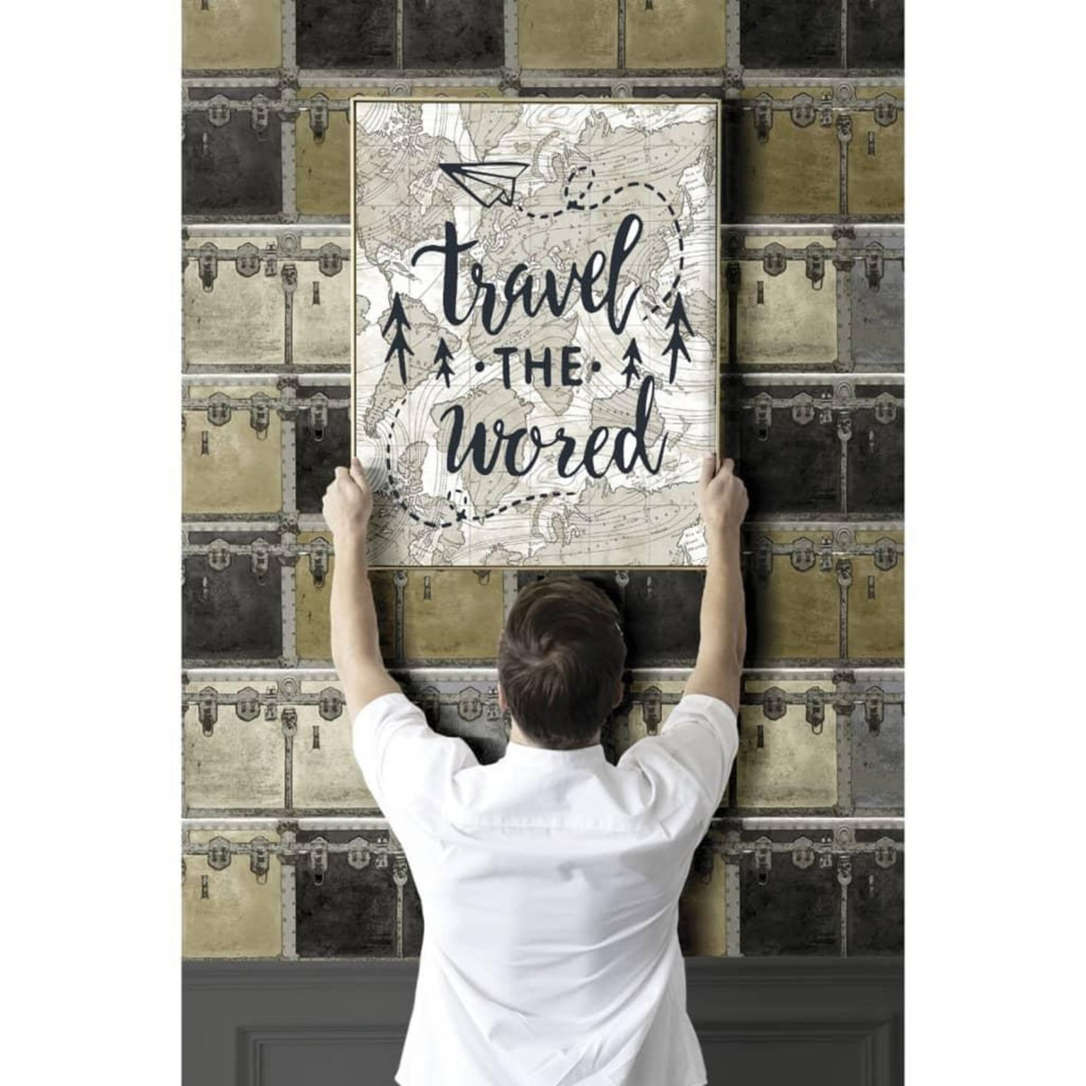 Noordwand Noordwand Papier peint Friends&Coffee Boxes and Locks Beige metallique