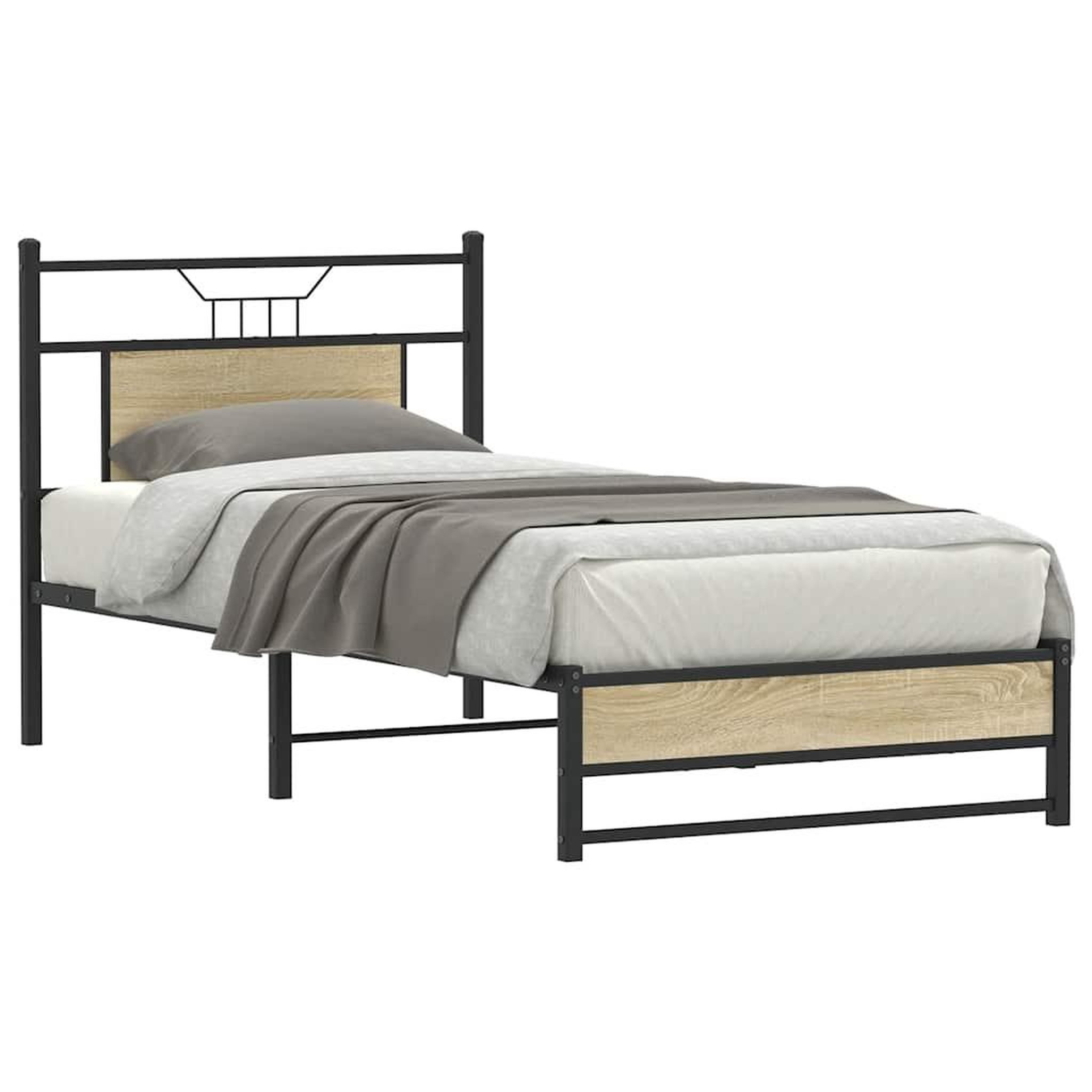 Voir la diapositive 2 : VIDAXL Cadre de lit sans matelas chene sonoma 90x200 cm