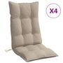 Voir la diapositive 2 : VIDAXL Coussins de chaise a dossier haut lot de 4 taupe tissu oxford