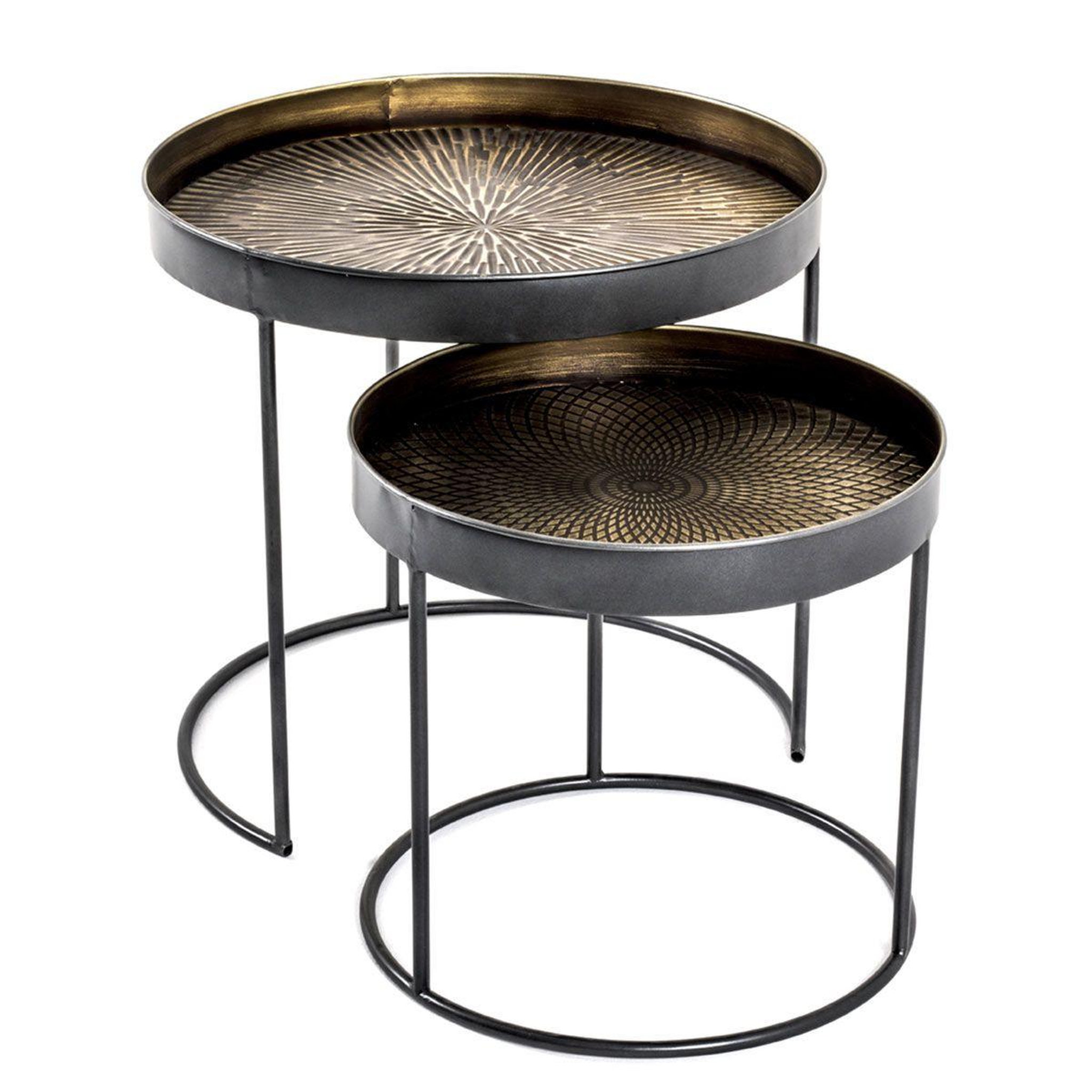 Paris Prix Lot de 2 tables d'appoint  authentique  51cm noir
