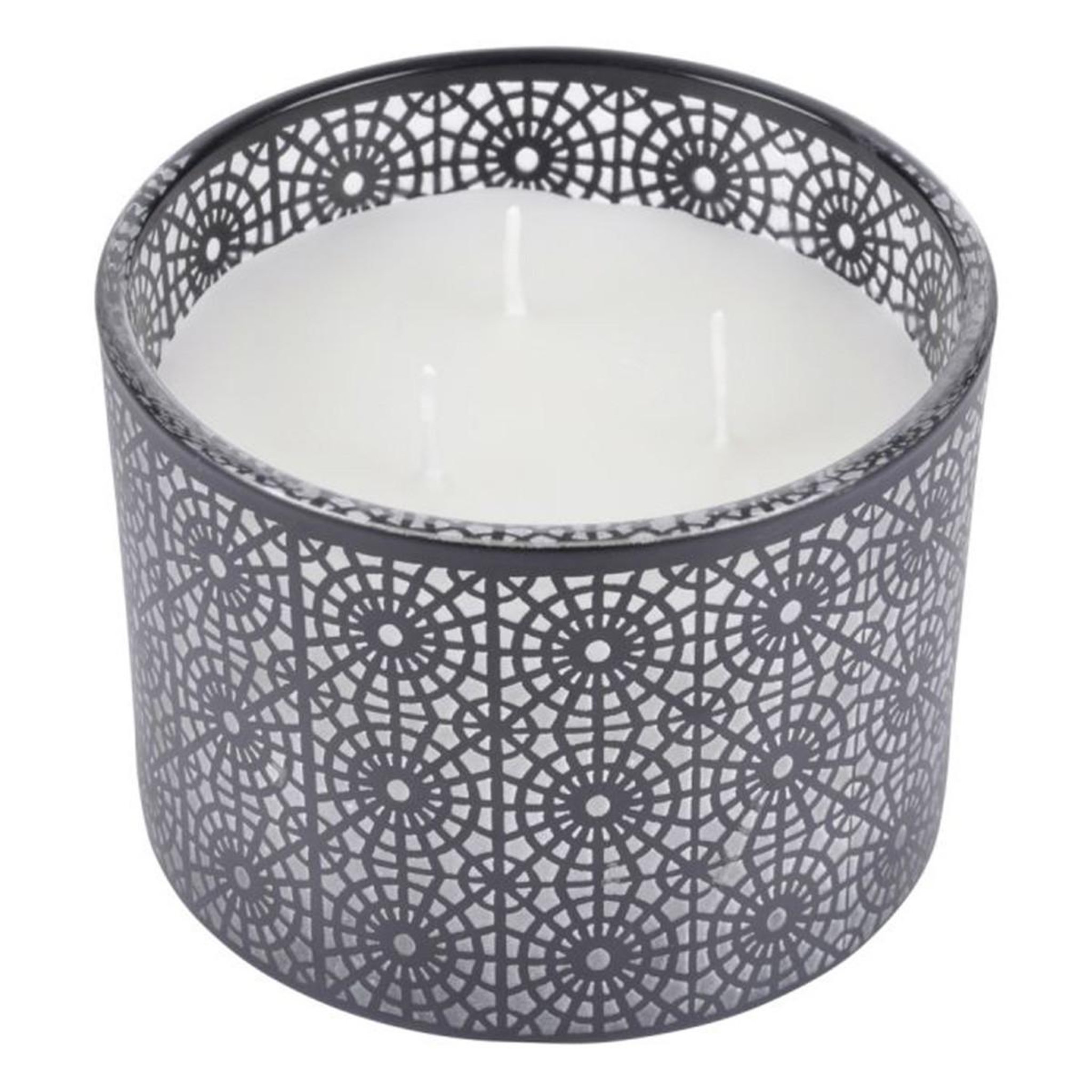 Douceur d'Intérieur Bougie parfumée 3 mèches  graphic ethnic  11cm noir