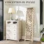 Voir la diapositive 6 : HOMCOM Paravent interieur 4 panneaux style exotique - séparateur pliable ajustable 2 parties - bois ajouré feuilles