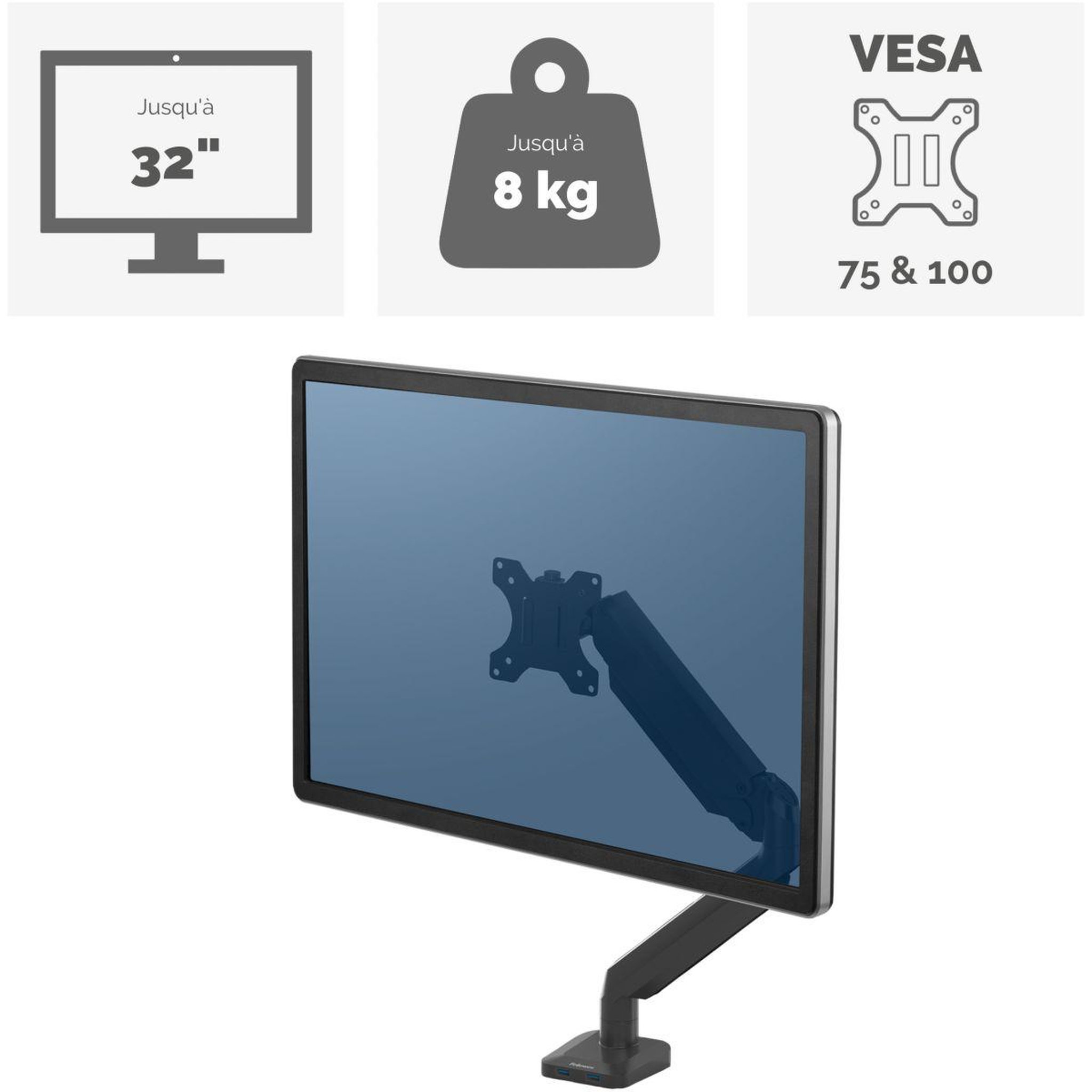Fellowes Support écran pc support simple platinum série