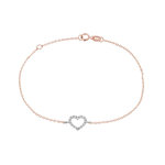 L'ATELIER D'AZUR Bracelet Or Bicolore et Zirconiums - Coeur - Femme