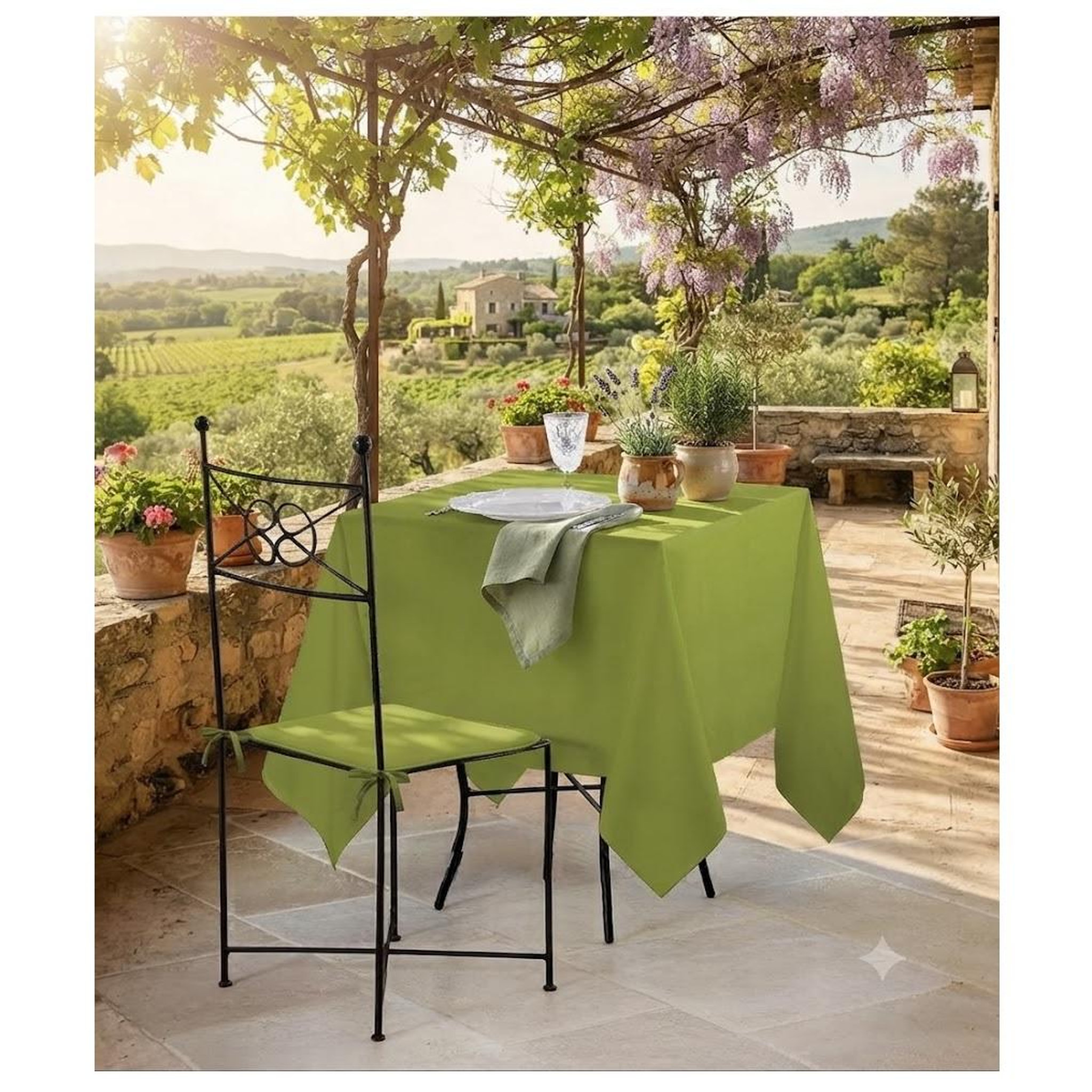 Voir la diapositive 2 : Eden Nappe en polyester finition ourlet nels