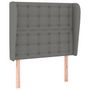 Voir la diapositive 2 : VIDAXL Tete de lit avec oreilles Gris fonce 83x23x118/128 cm Tissu