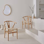 Voir la diapositive 3 : SWEEEK Lot de deux chaises vintage naturelles en bois d'hévéa avec assise en cordes et dossier arrondi