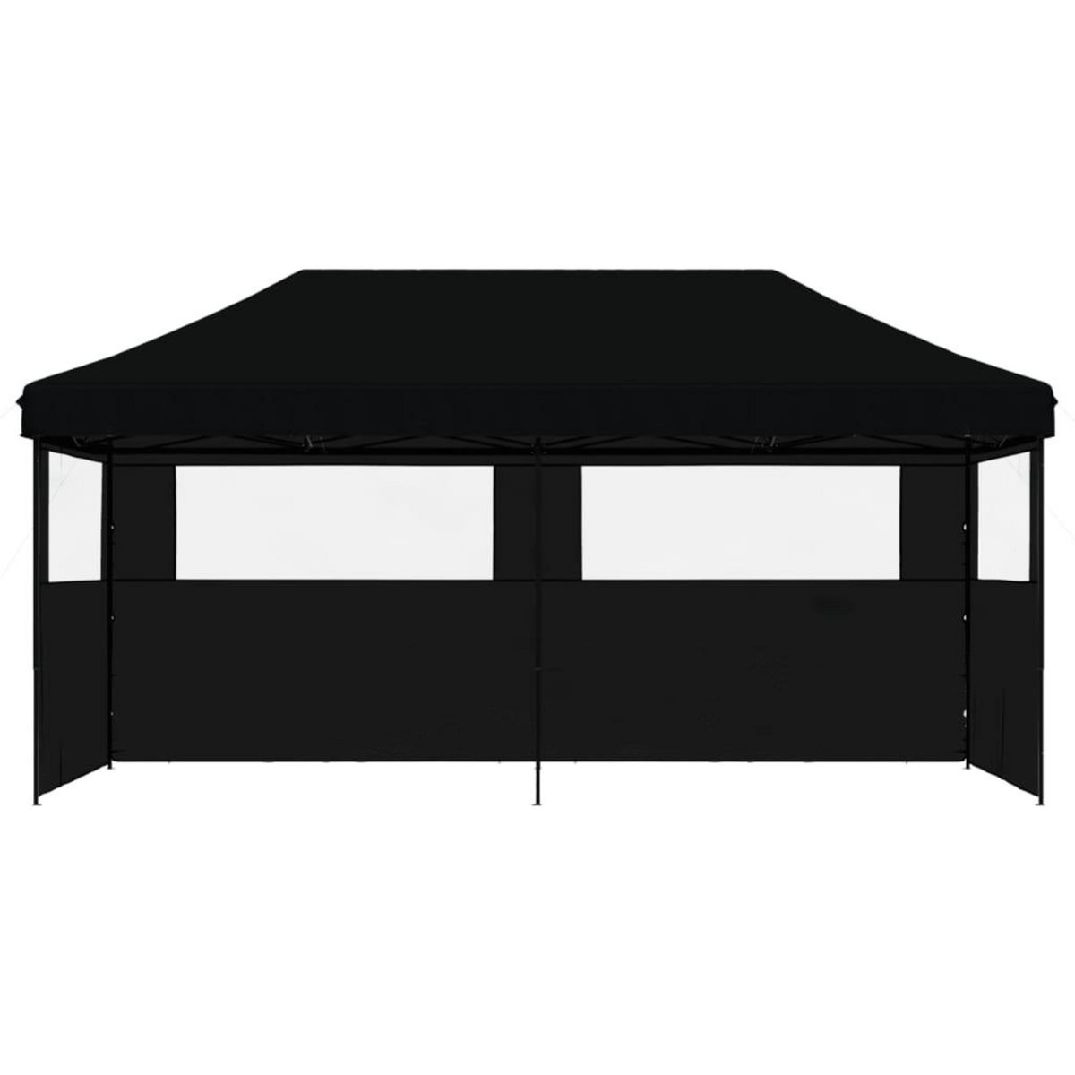 VIDAXL Tente de reception pliable escamotable 3 parois laterales noir