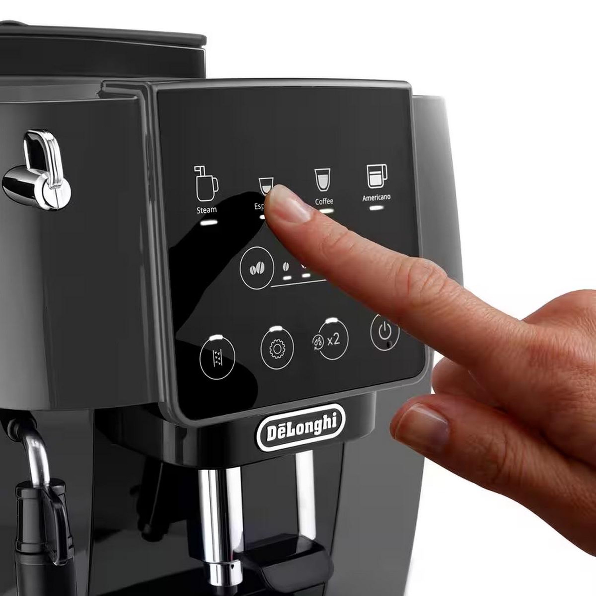 Voir la diapositive 2 : DELONGHI Robot café avec broyeur 15 bars noir - ecam22022gb