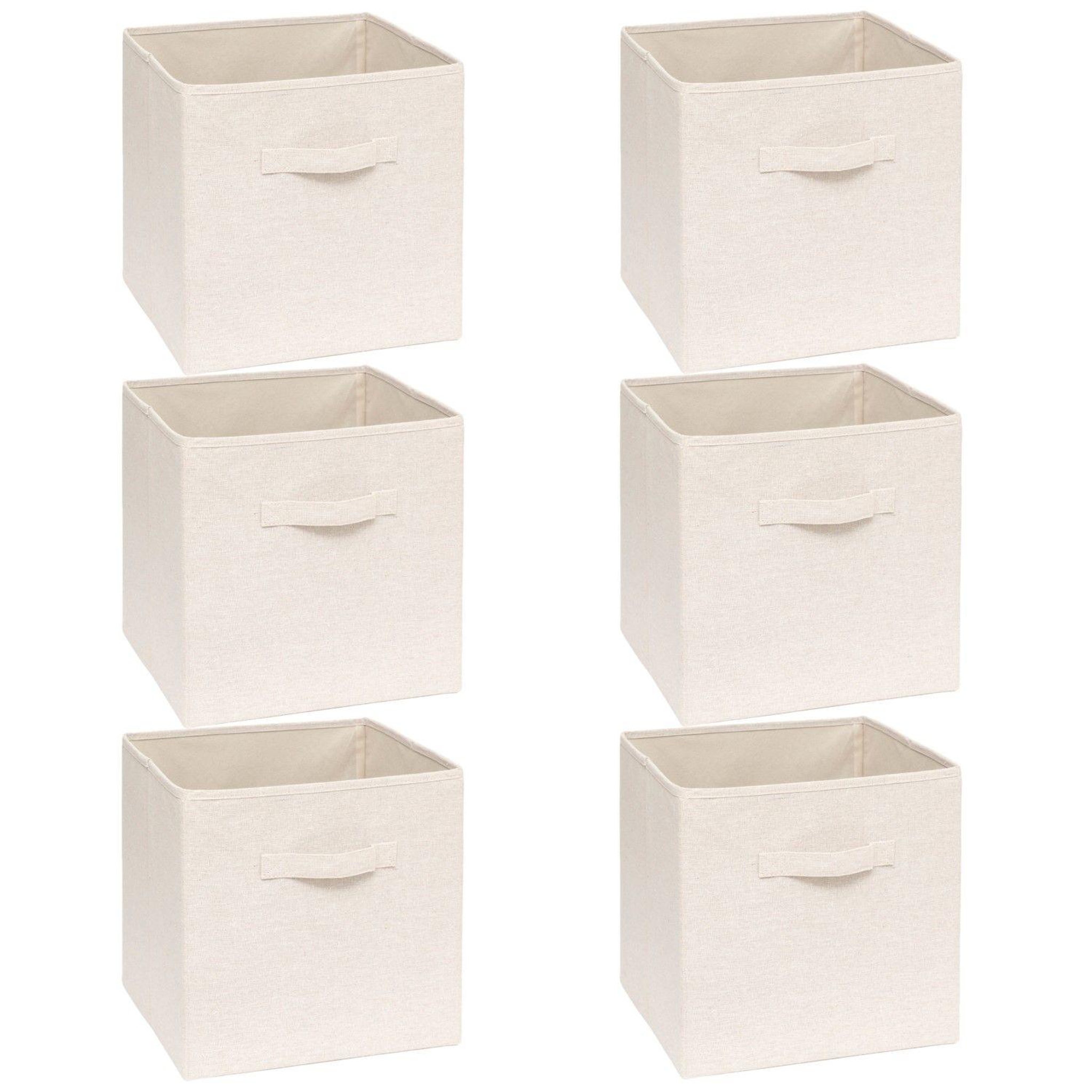 FIVE Lot 6 boîtes de rangement TIDY BOX - L. 31 x l. 31 x H. 31 cm - Beige