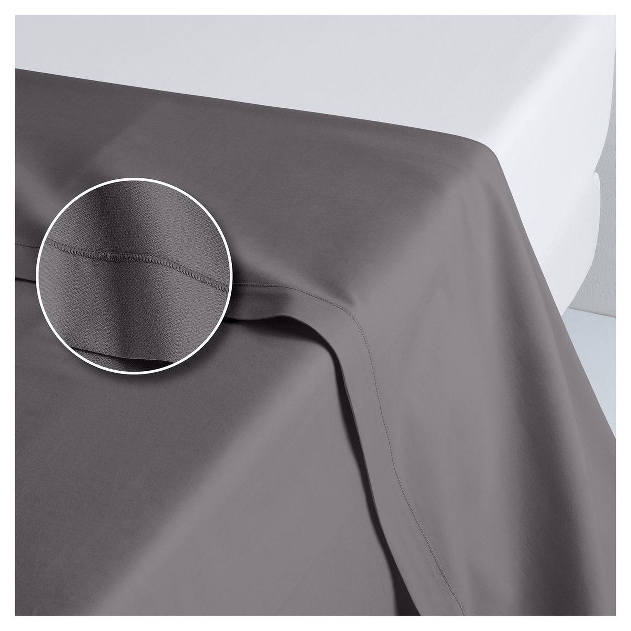 Voir la diapositive 2 : ACTUEL Drap plat uni en coton 57 fils - collection permanente