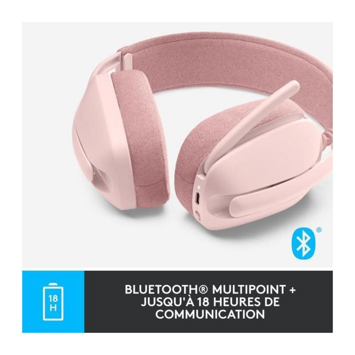 Logitech Logitech - Casque d'écoute léger sans fil avec Micro anti-bruit de fond - Zone Vibe 100 - Rose