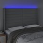 Voir la diapositive 4 : VIDAXL Tete de lit a LED Gris clair 147x16x118/128 cm Tissu