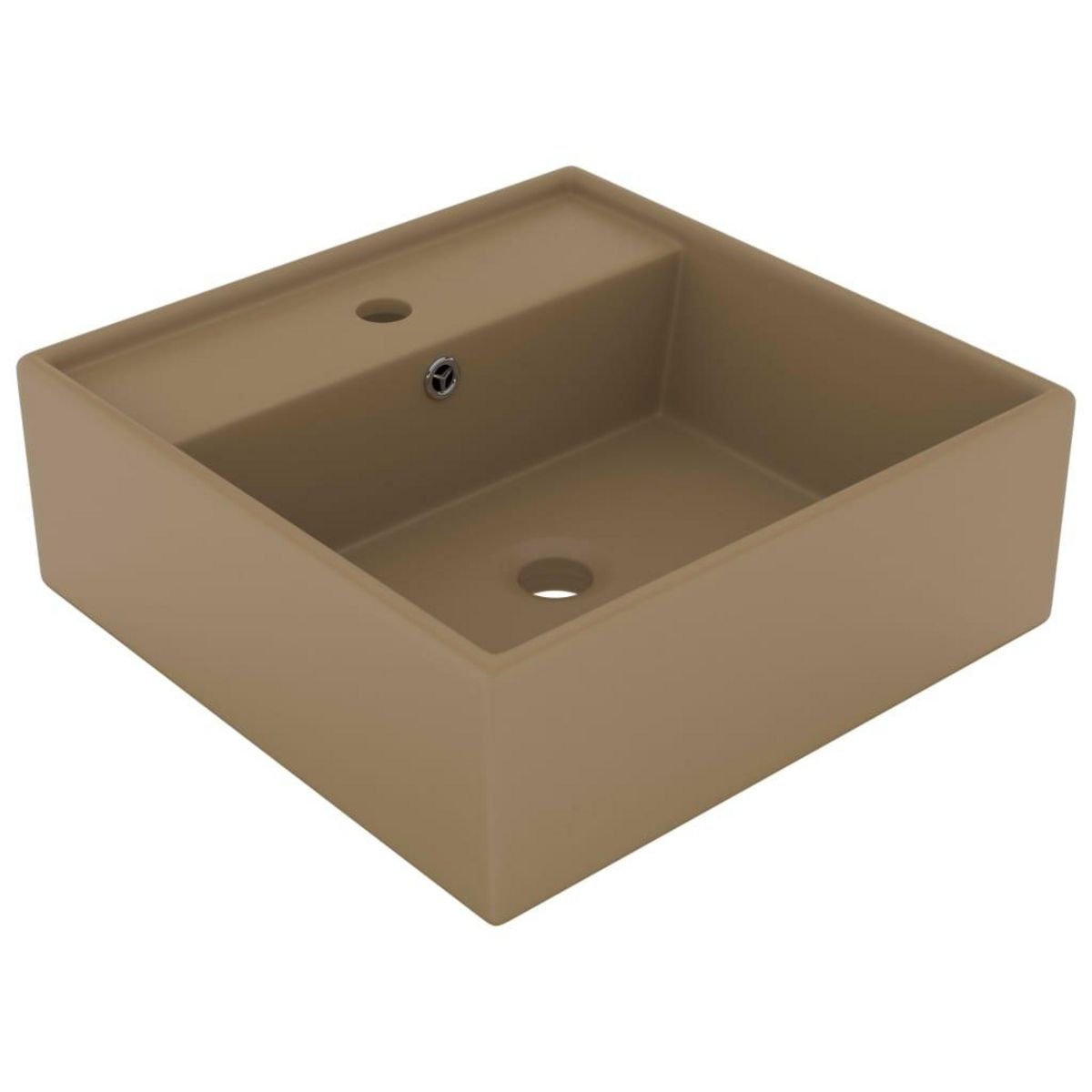 VIDAXL Lavabo carre de luxe a trop-plein Creme mat 41x41 cm Ceramique